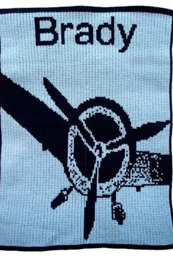 Airplane and Name Custom Blanket