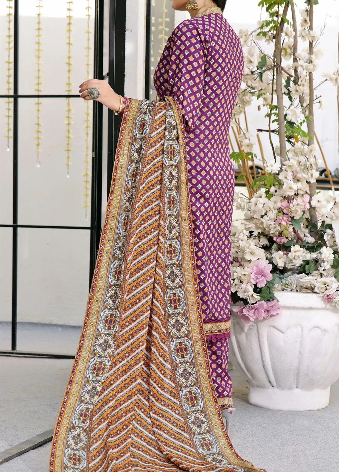 Aiza & Momina By VS Textile Printed Lawn 3 Piece Unstitched Suit VST24A&M V2 D-313