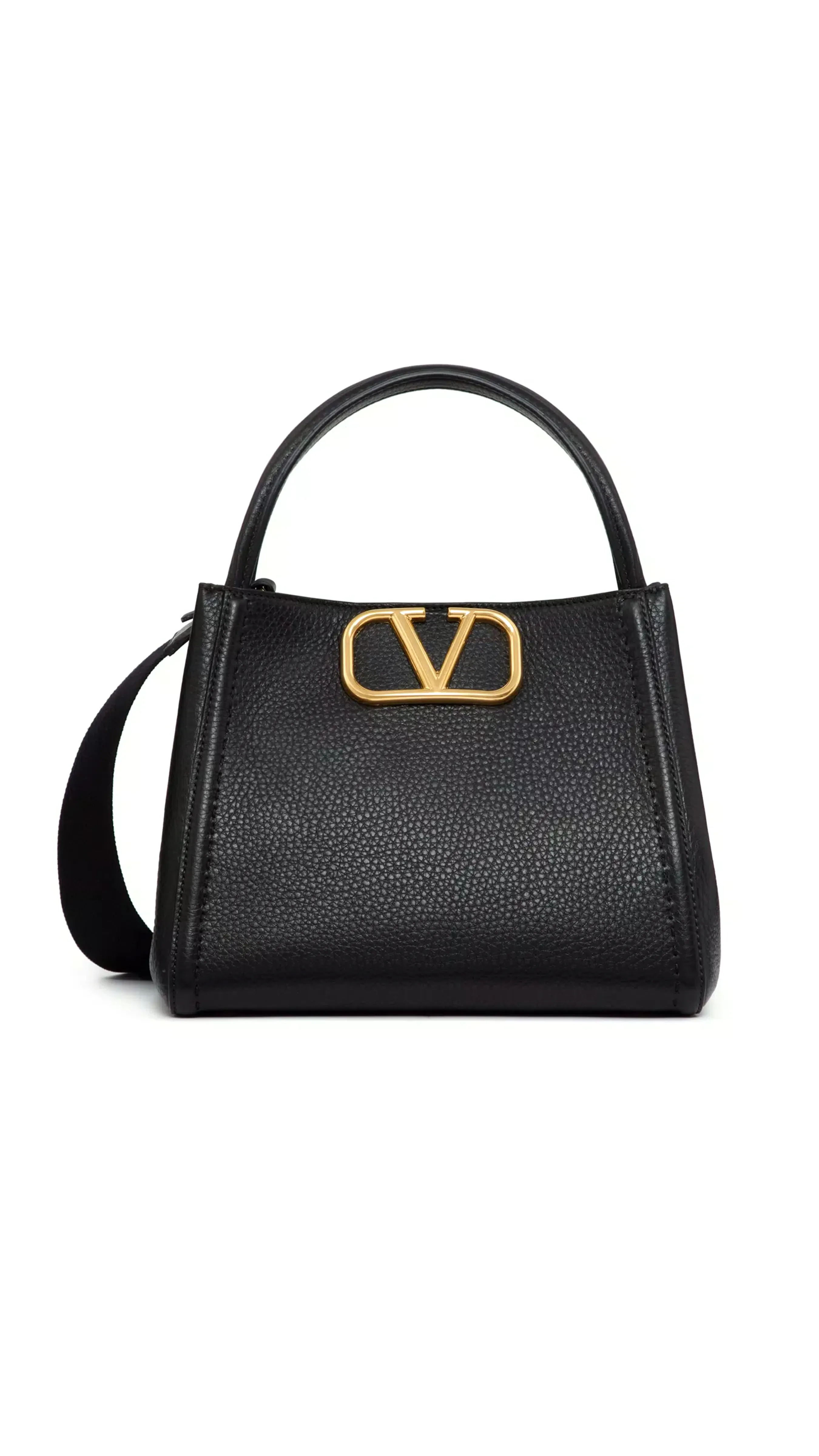 Alltime Medium Handbag in Grained Calfskin - Black