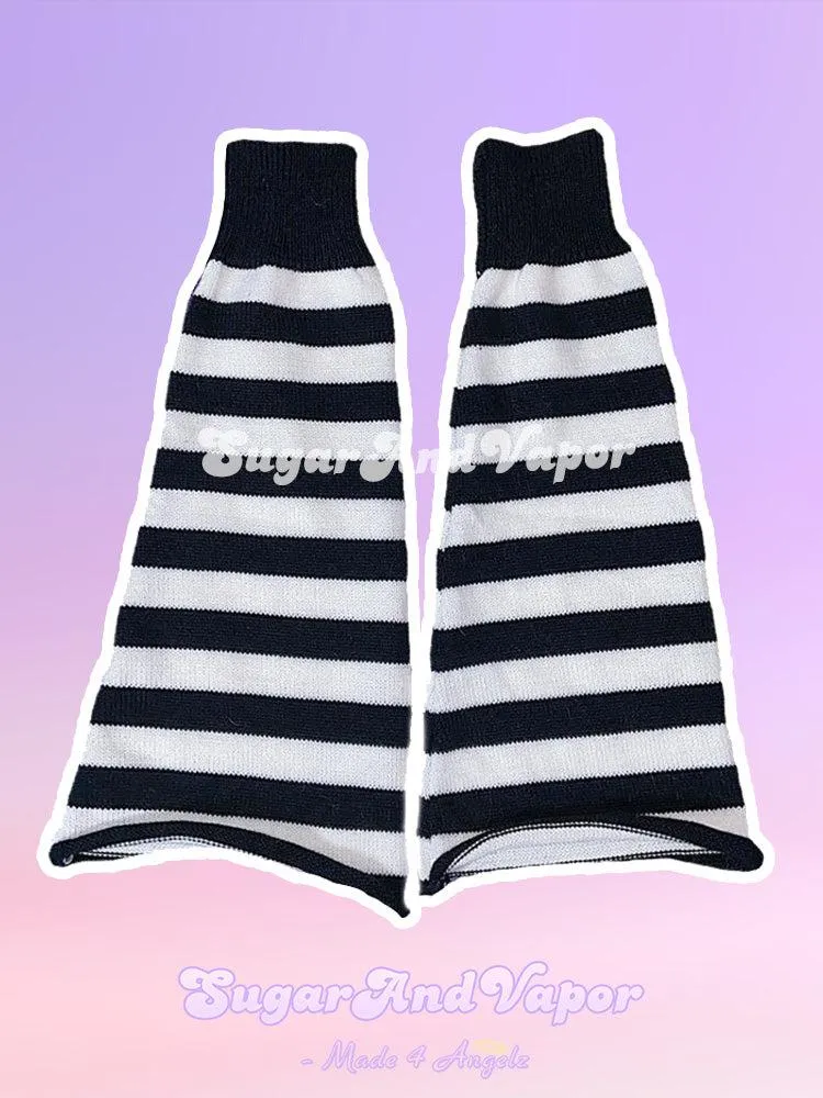 Alt Stripes Knitted Flared Leg Warmers