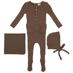 Analogie by Lil Legs Mushroom Knit Boys Layette Set