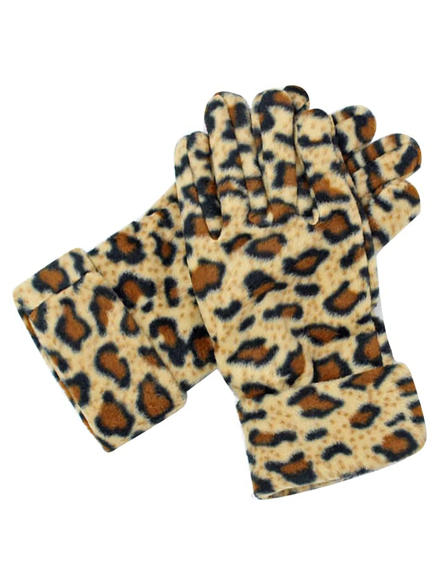 Animal Print Fleece Hat Scarf & Matching Glove Set