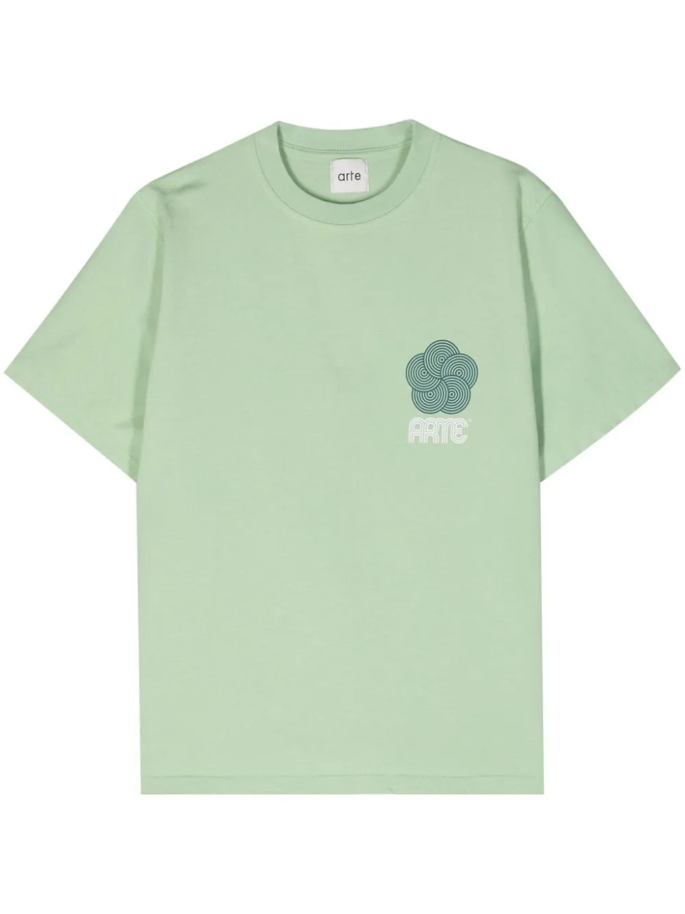 Arte - T-shirt green Teo Circle Flower