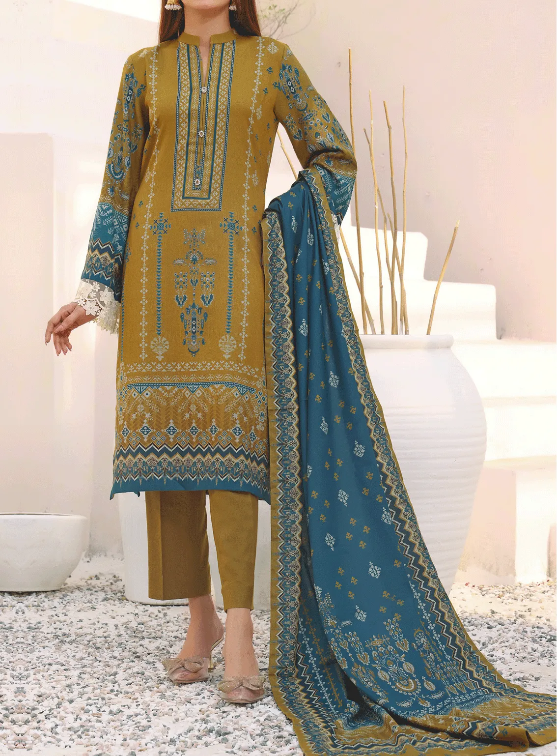 Ayesha Alishba By VS Textile Printed Marina Unstitched 3 Piece Suit - 24