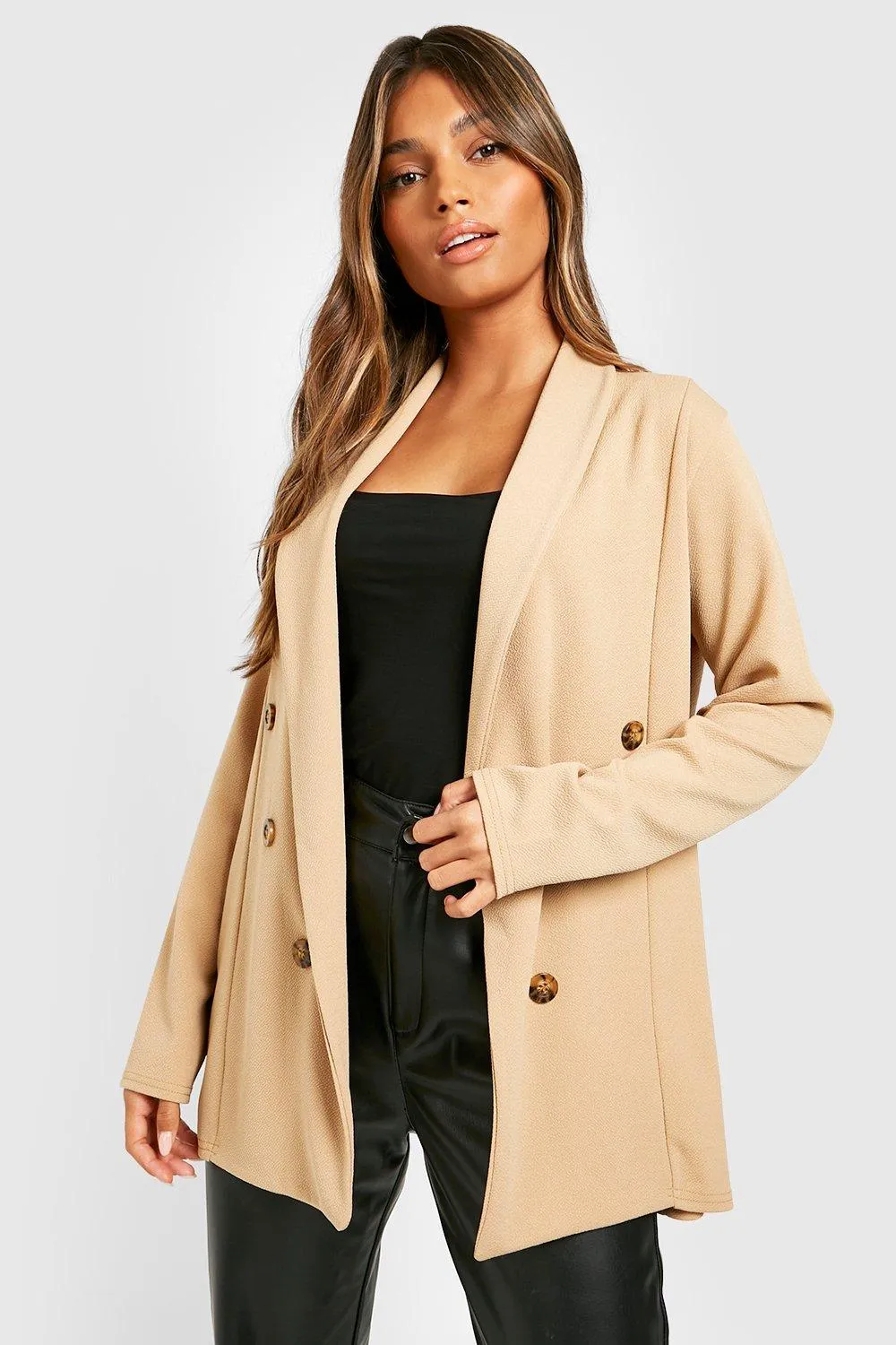 Basic Jersey Knit Relaxed Fit Blazer