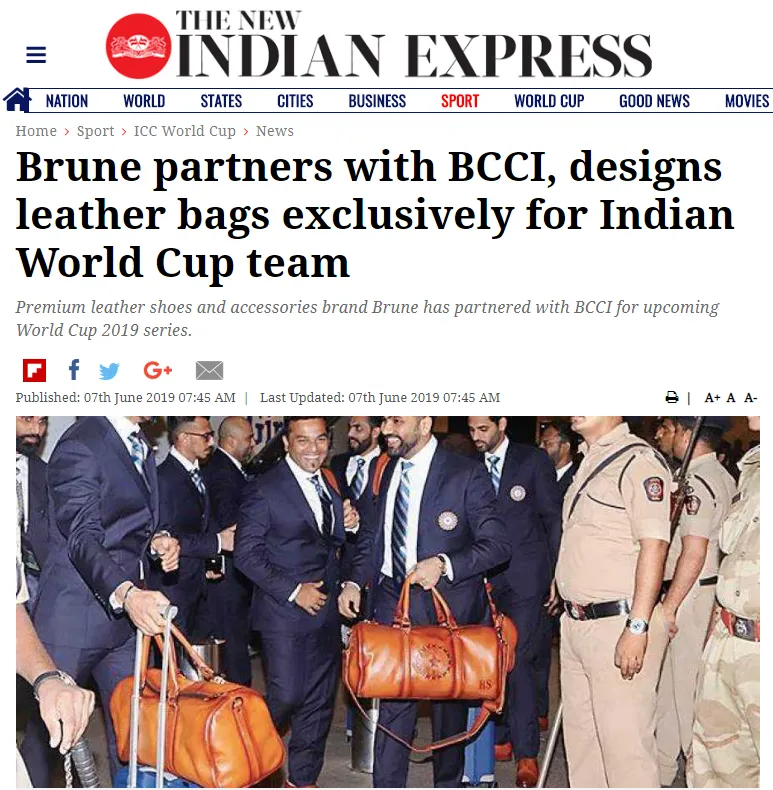 BCCI Team India World Cup 2019 Corporate Gifting Tan Leather Backpack, Shoes and Duffle Bag bulk Order (Reference Price for 1 Un