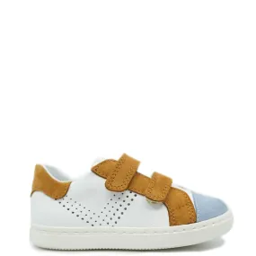 Beberlis White and Brown Velcro Baby Sneaker