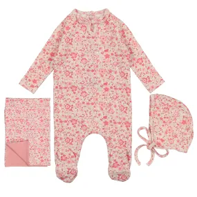 Bee & Dee Powder Pink Cotton Print Collection Layette Set