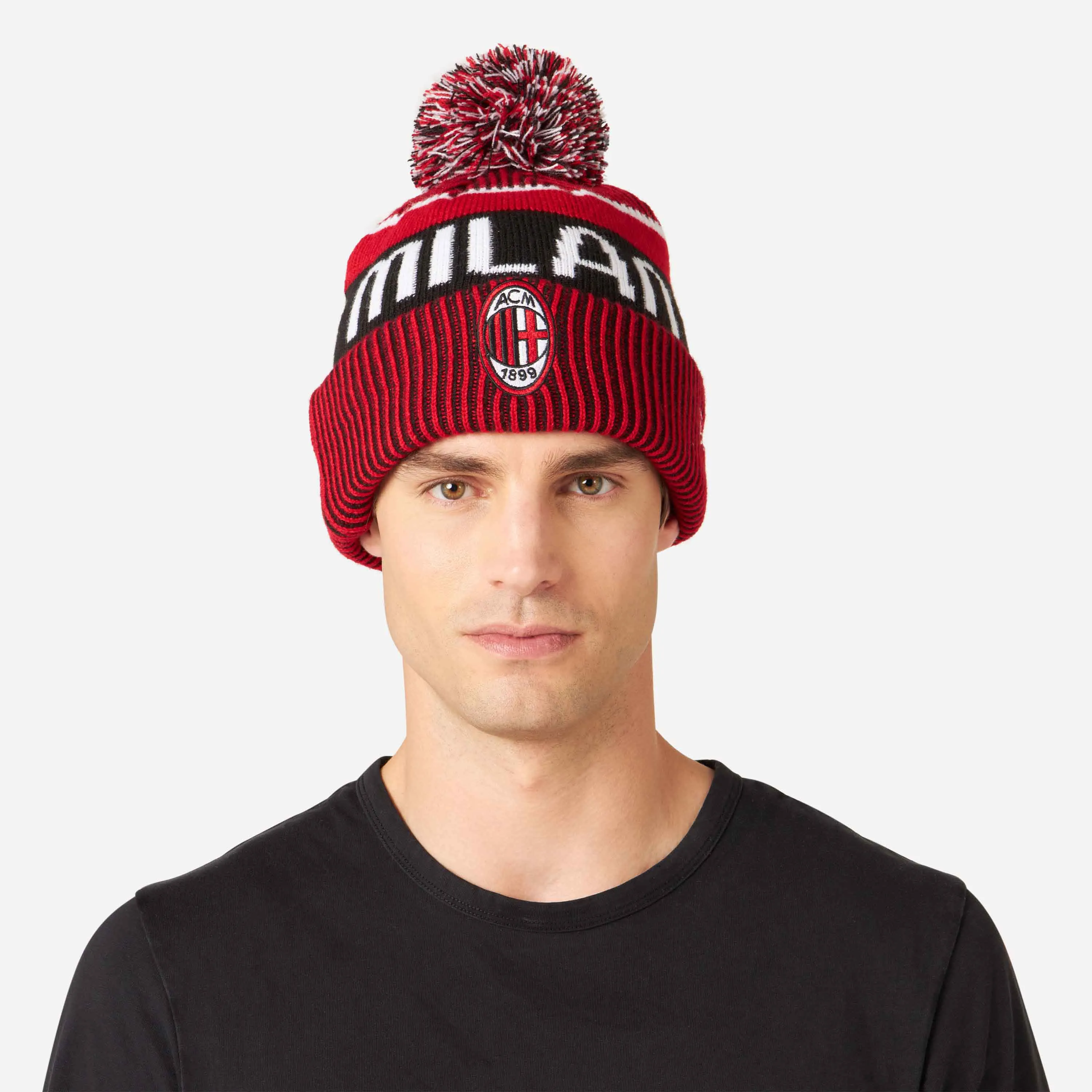 BERRETTO CON POMPOM NEW ERA X AC MILAN CON LOGO