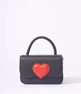 Black & Red Heart Mini Handbag