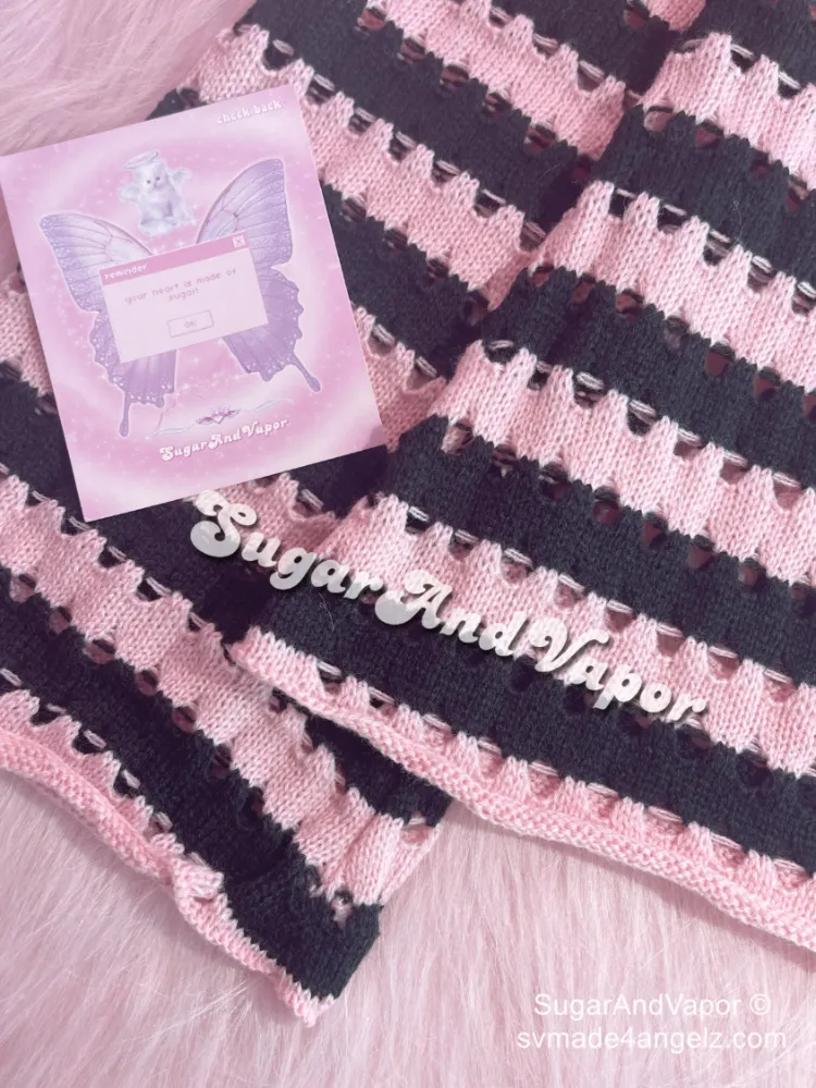 BlackPink Stripes Knitted Flared Leg Warmers