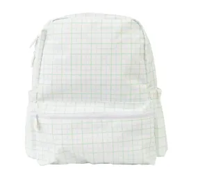 Blue and Green Windowpane Small Backpack