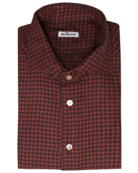 Brown and Red Mini Flannel Buff Check Sportshirt