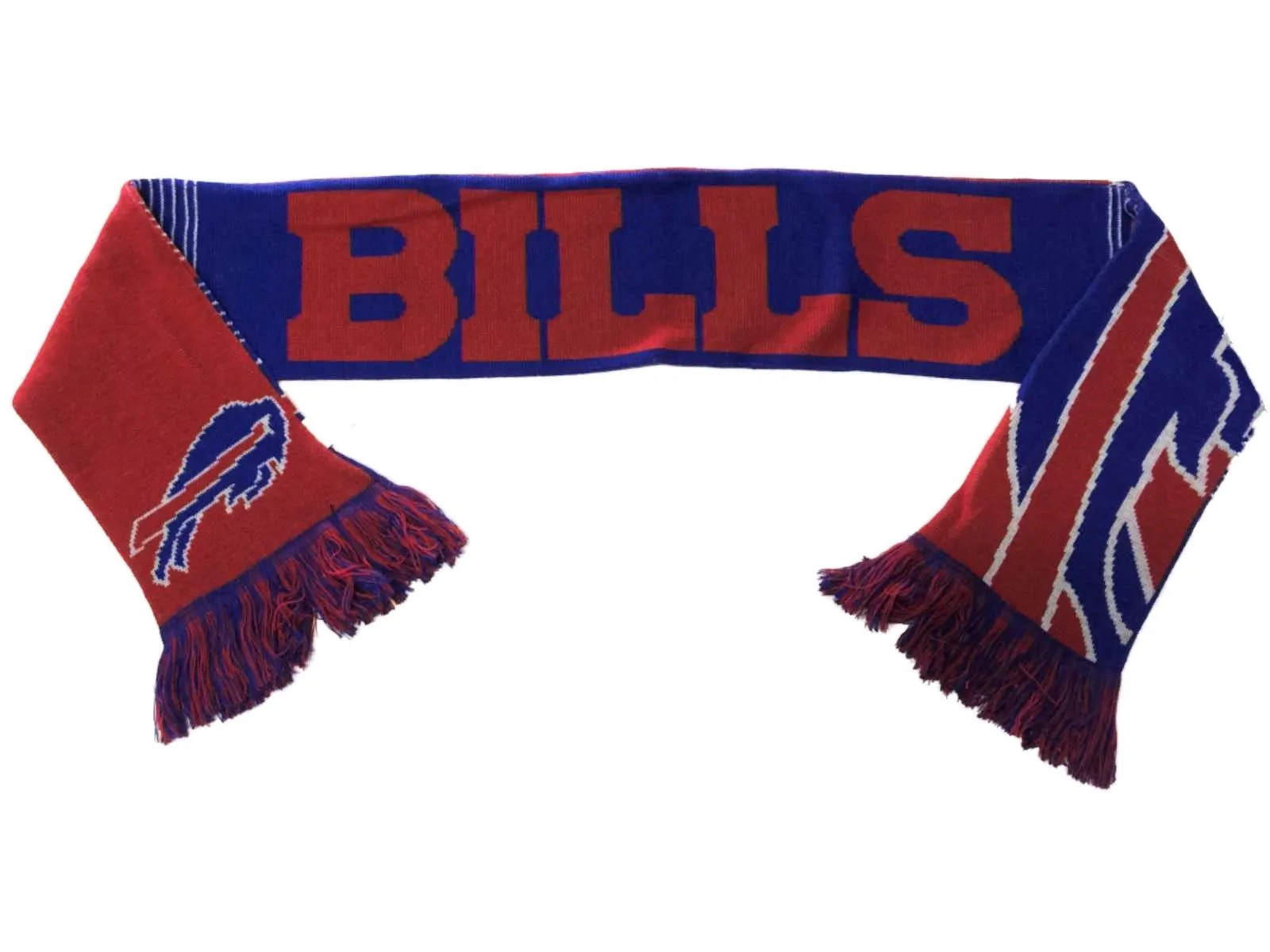 Buffalo Bills FC Blue Red Reversible Split Logo Acrylic Knit Winter Scarf