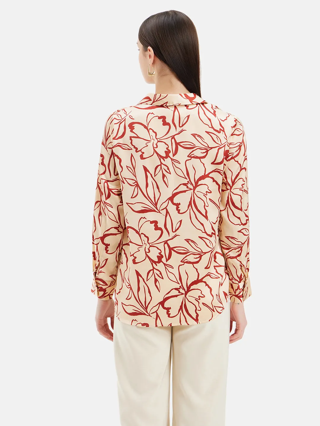 Cameron Floral Full Sleeves Satin Shirt