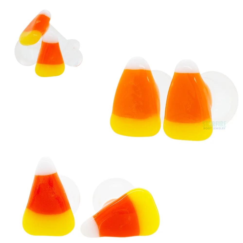 Candy Corn Glass Plugs