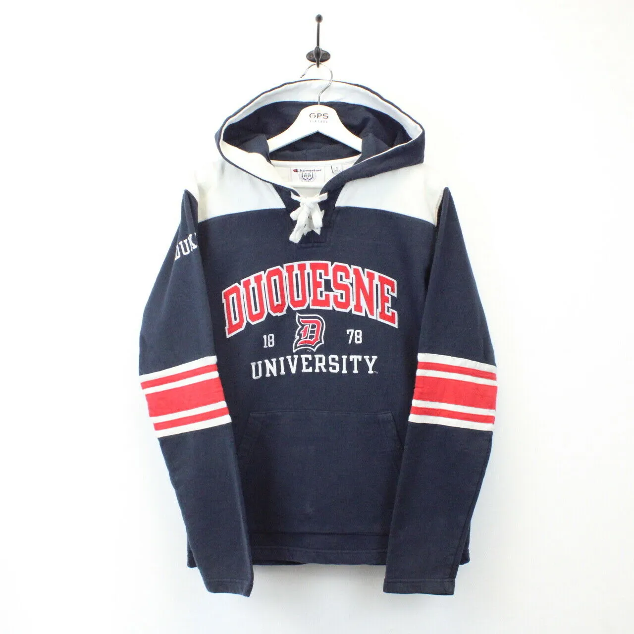 CHAMPION 00s Hoodie Navy Blue | Small