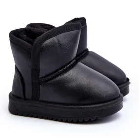 Children's Eco Leather Snow Boots Black Husalta