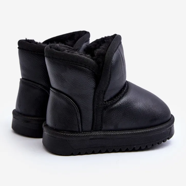 Children's Eco Leather Snow Boots Black Husalta