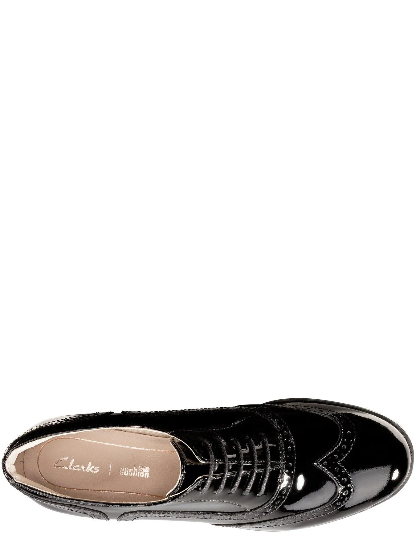 Clarks Hamble Oak Wide Fit Brogue - Black Patent