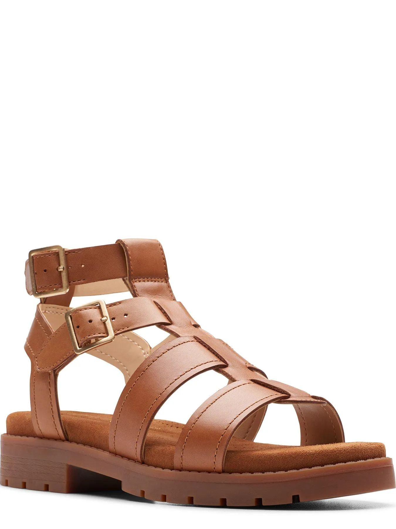 Clarks Orinoco Cove Leather Gladiator Sandals - Tan