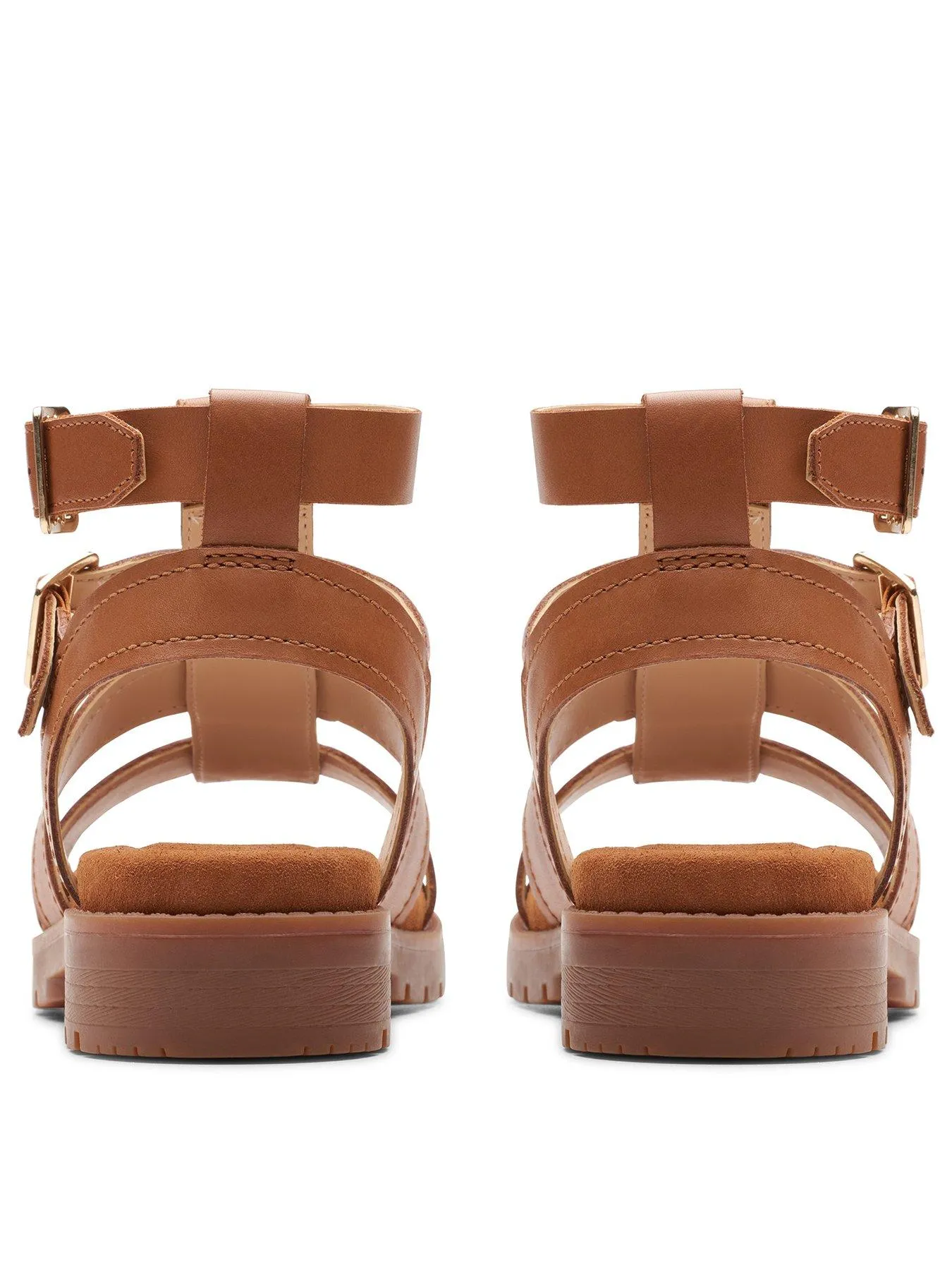 Clarks Orinoco Cove Leather Gladiator Sandals - Tan