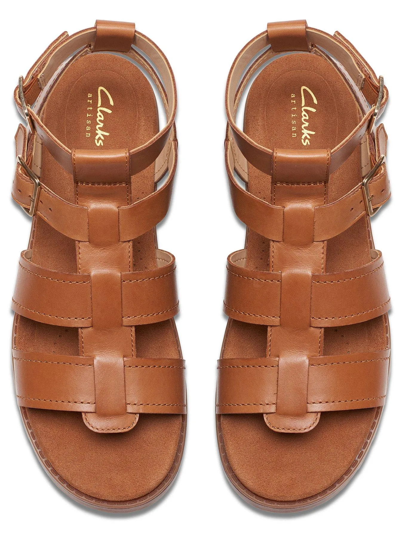 Clarks Orinoco Cove Leather Gladiator Sandals - Tan