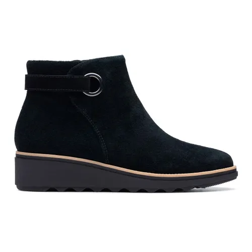 Clarks Women's Sharon Spring Boot Black Suede