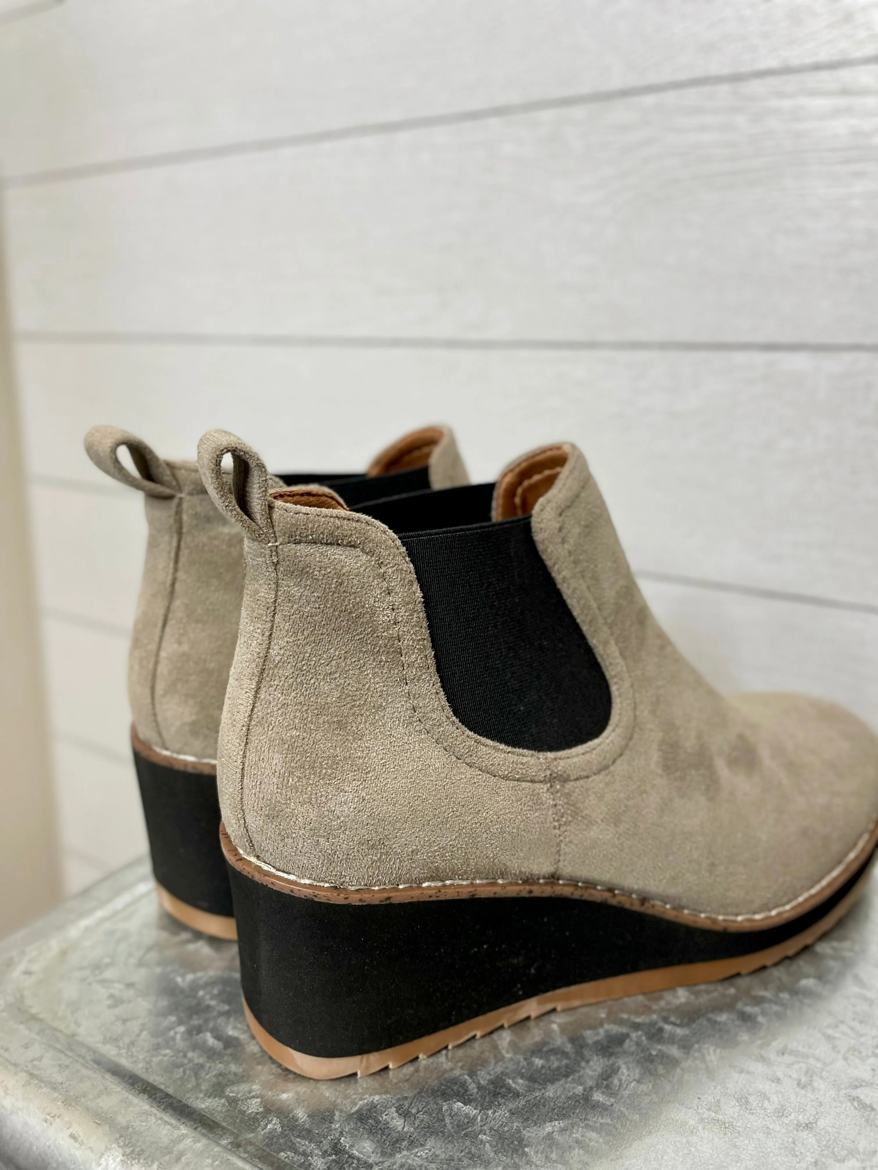 Corky’s Love You A Latte Boot | Comfort Wedge | Grey