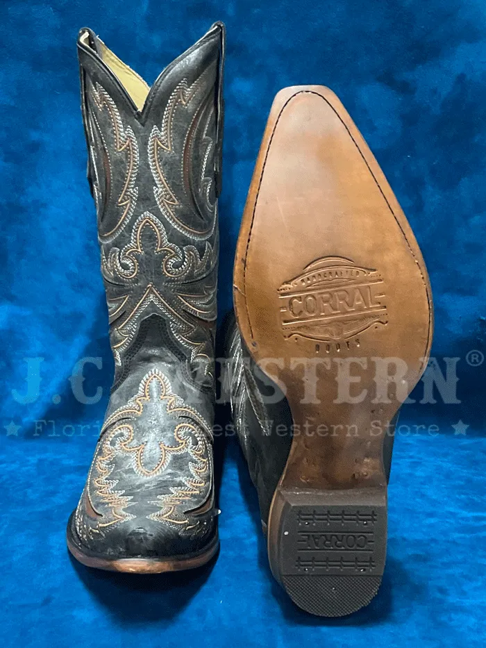 Corral C4076 Mens Inlay Embroidery Triad Western Boots Grey