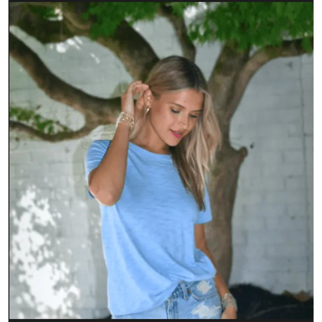 Country Club Tee in Chambray- Short Sleeve