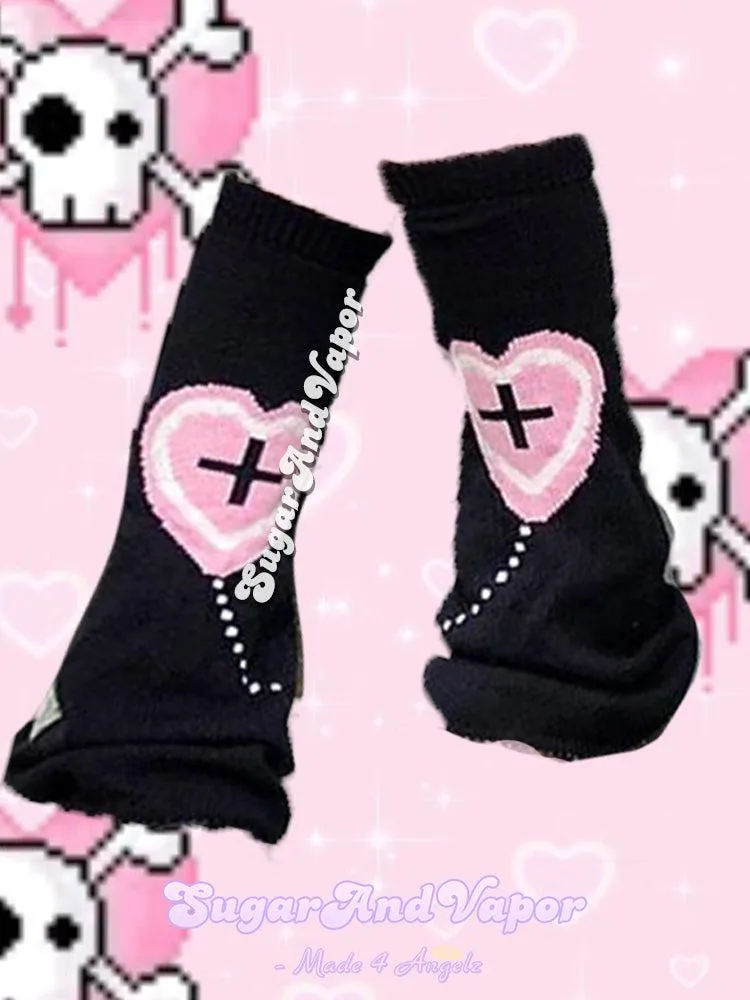 Cute Heart Reversible Leg Warmers