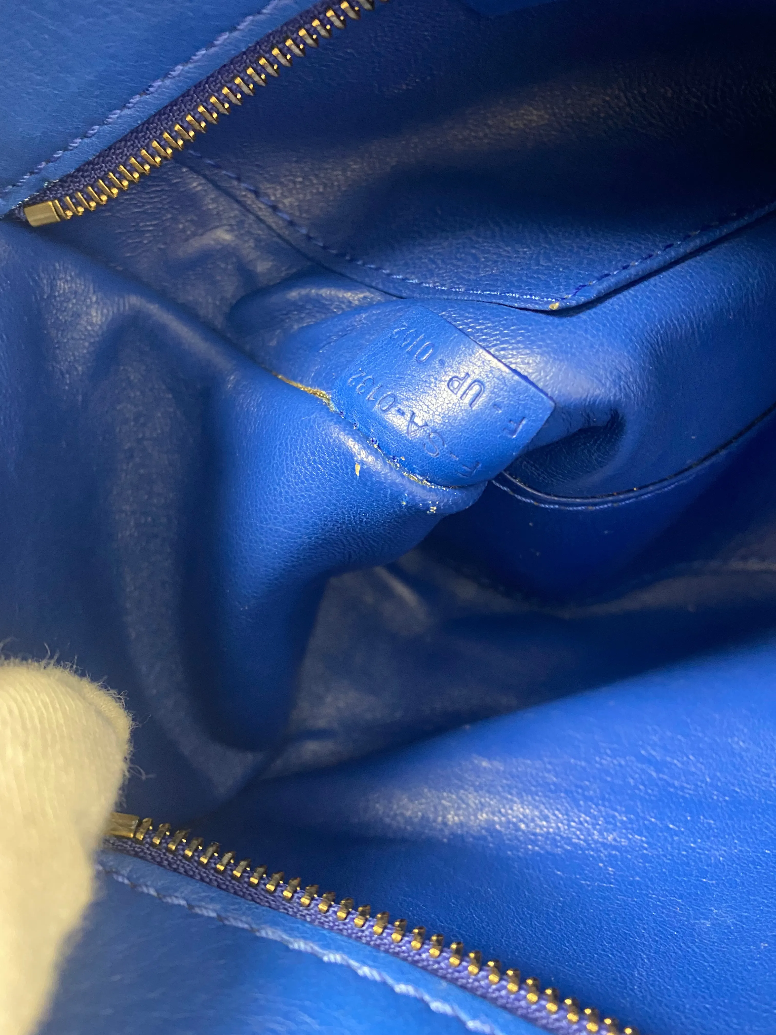 Céline Blue Leather Nano Luggage Tote Crossbody Bag