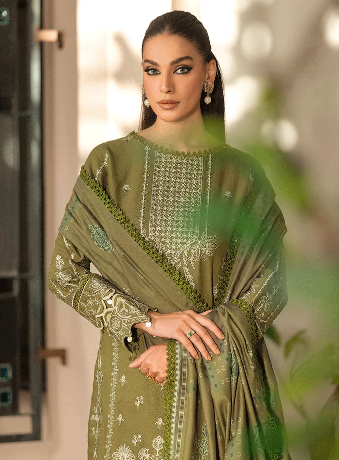 Dastoor By Farasha Embroidered Khaddar Unstitched 3 Piece Suit - 7 VIRSA