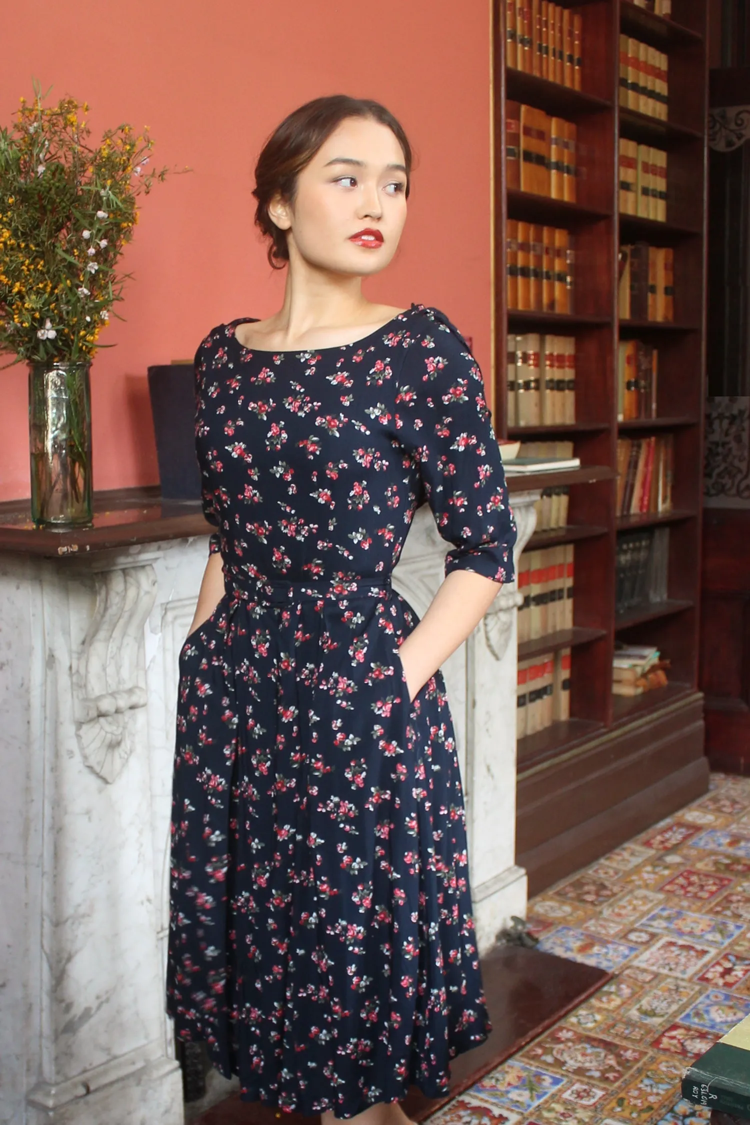 Deborah French Roses Dress