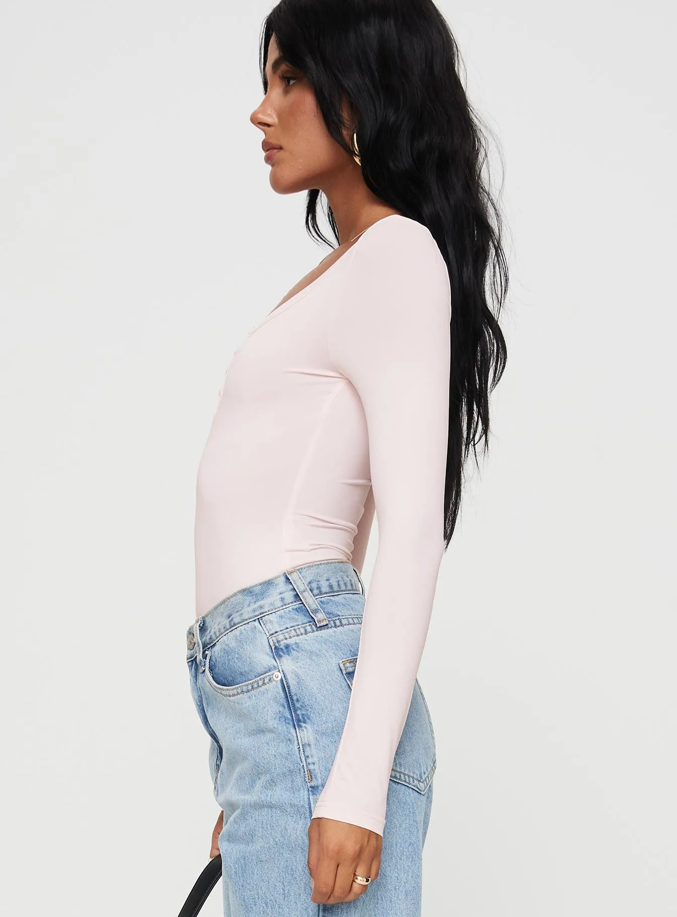 Delgado Long Sleeve Bodysuit Pink