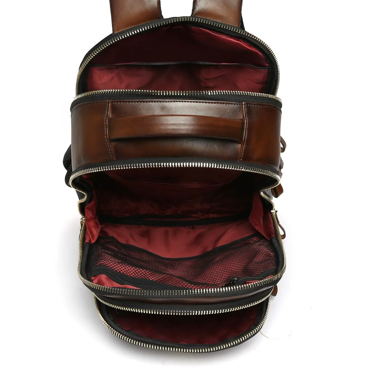 Diamond Stitched Backpack in Dark Brown Leather By Brune & Bareskin