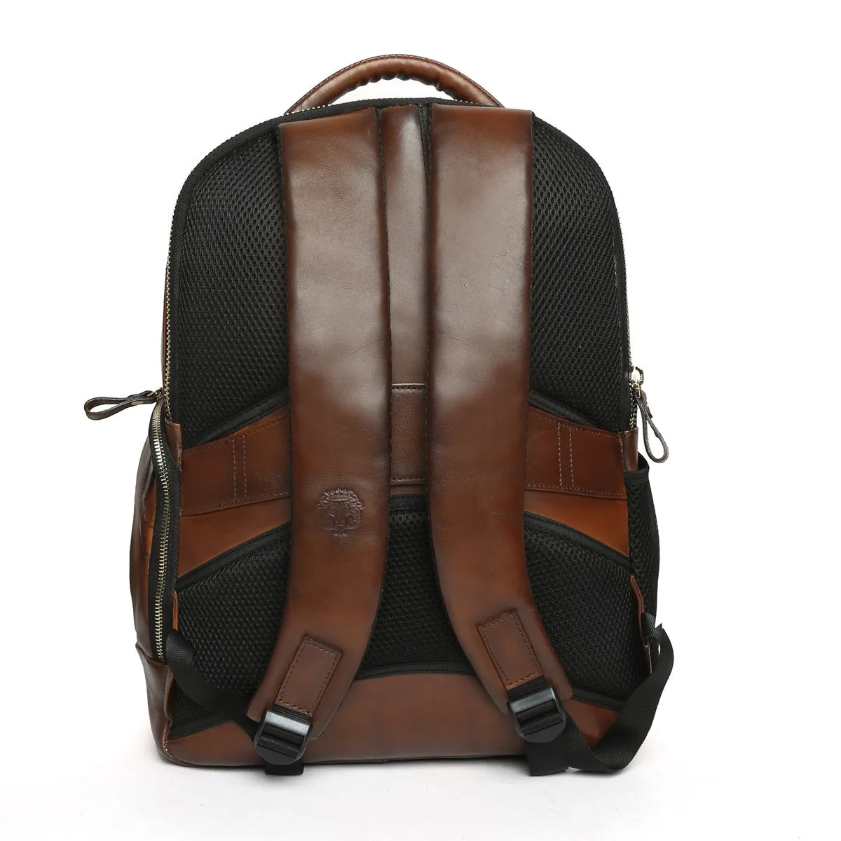 Diamond Stitched Backpack in Dark Brown Leather By Brune & Bareskin