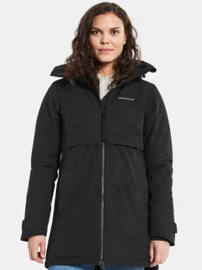 Didriksons Womens Helle Waterproof Parka Jacket - Recycled fibres & Polyamide & Polyester, Black / 36