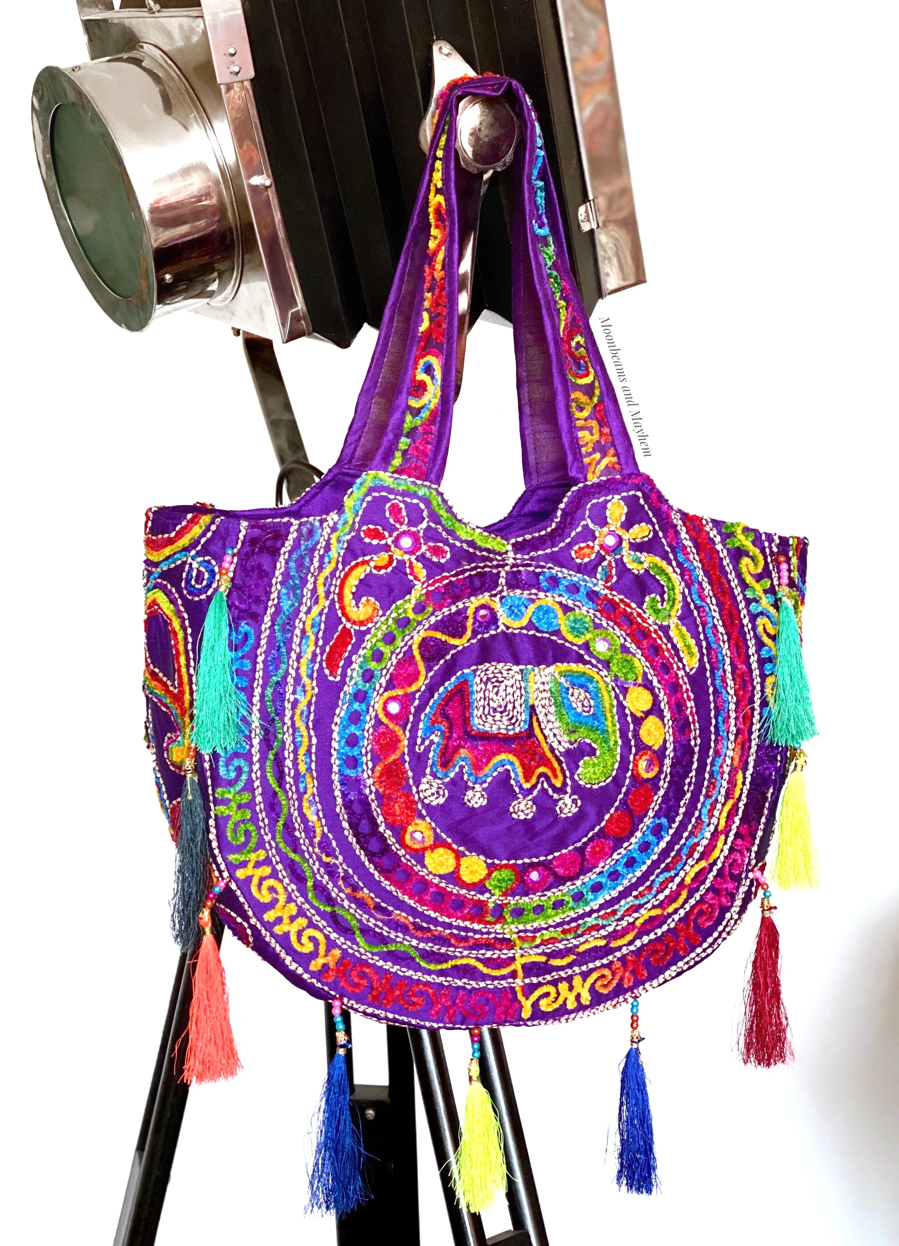 DIVINE PURPLE 'SHAMBALA' TASSELED TOTE / BAG