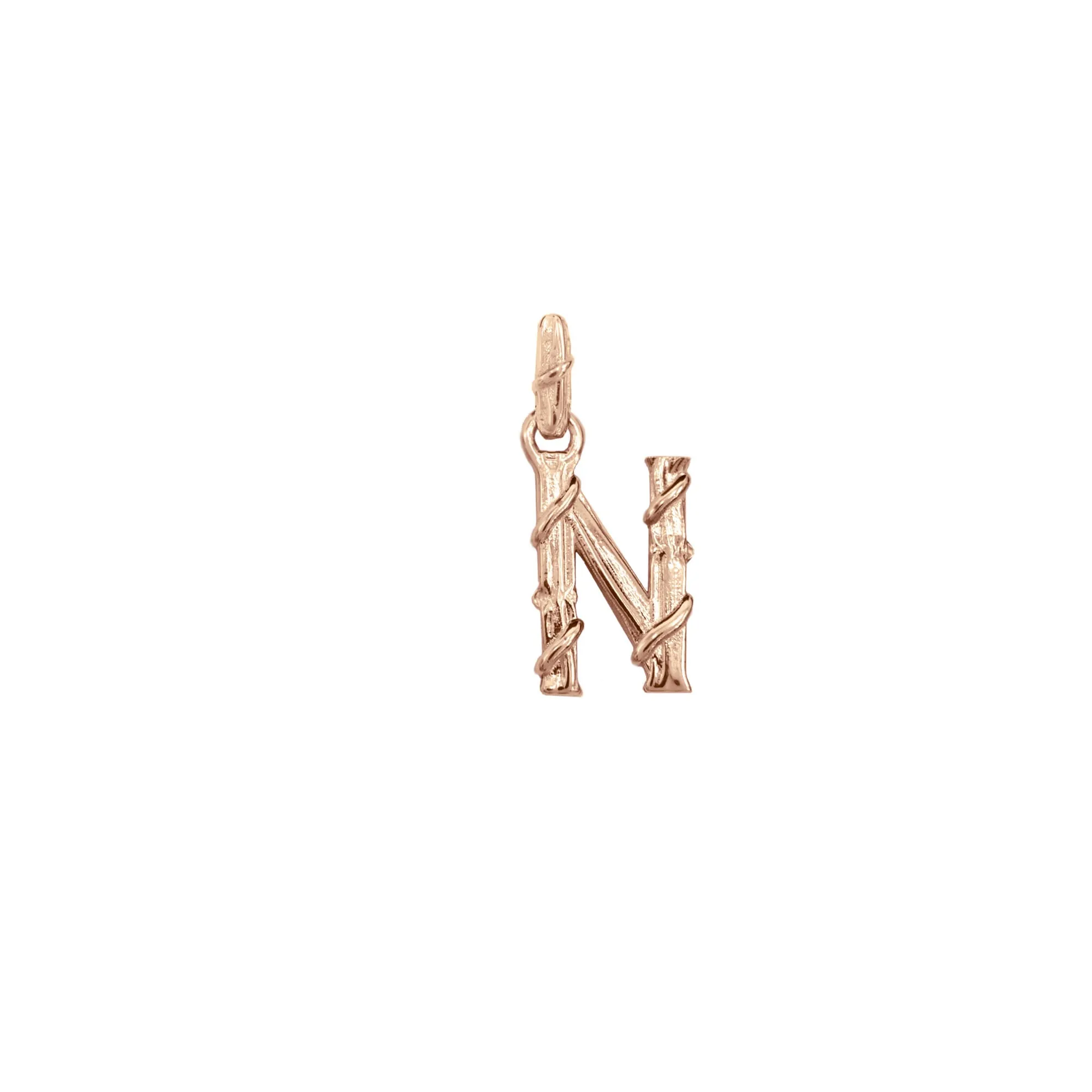 ENTWINED LETTER CHARM, ROSE GOLD