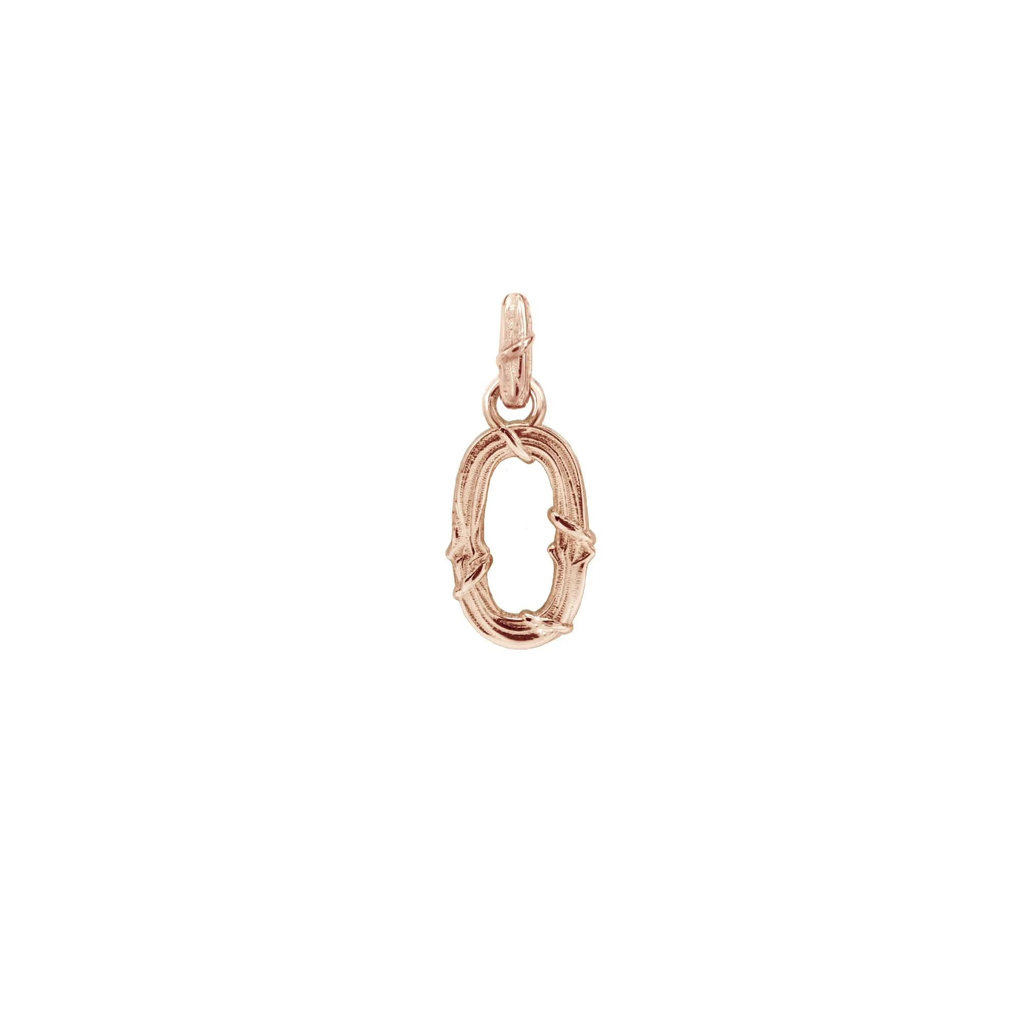 ENTWINED LETTER CHARM, ROSE GOLD