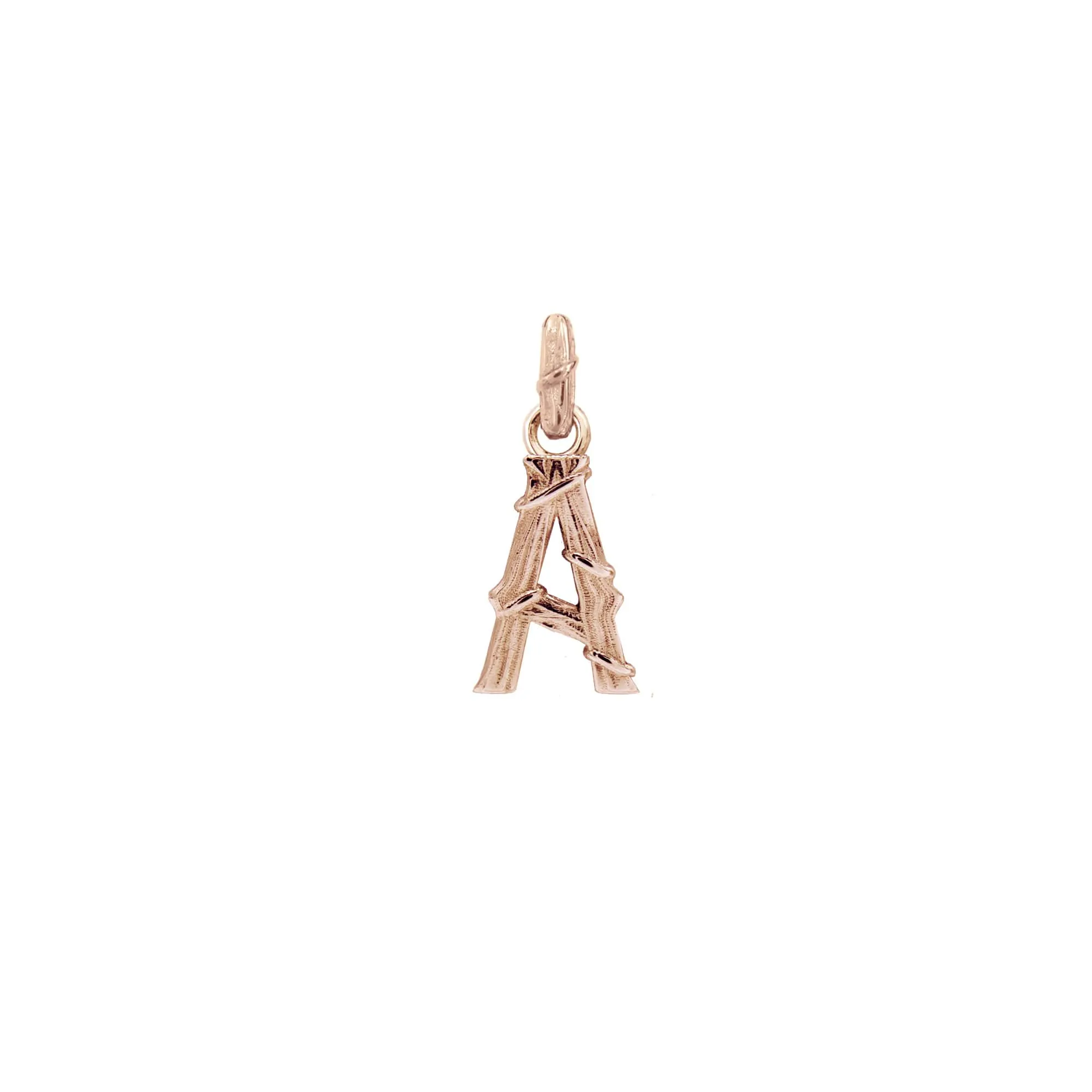 ENTWINED LETTER CHARM, ROSE GOLD