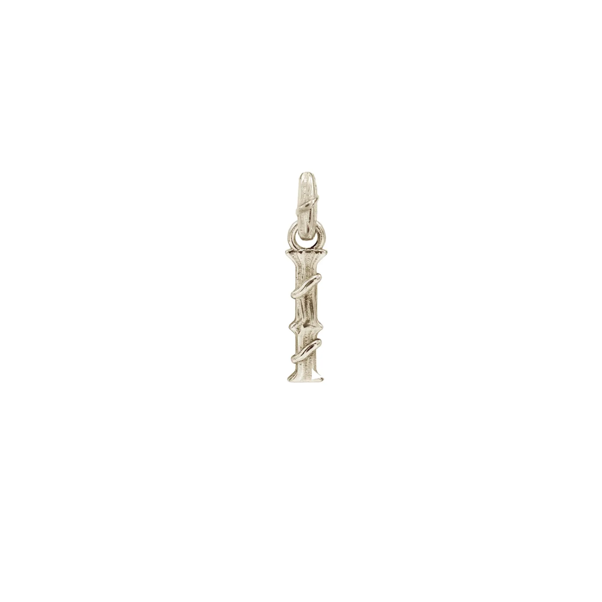 ENTWINED LETTER CHARM, WHITE GOLD