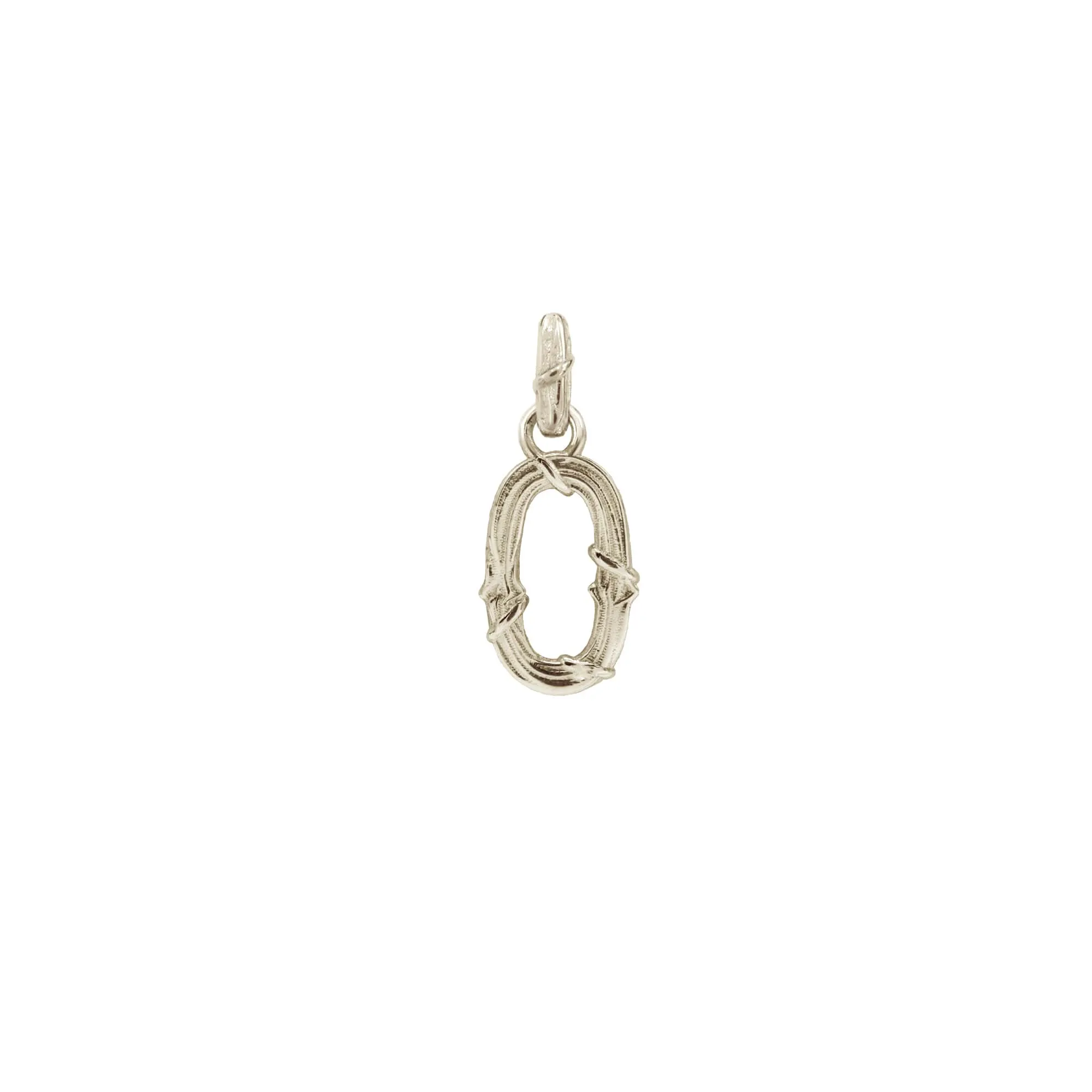 ENTWINED LETTER CHARM, WHITE GOLD