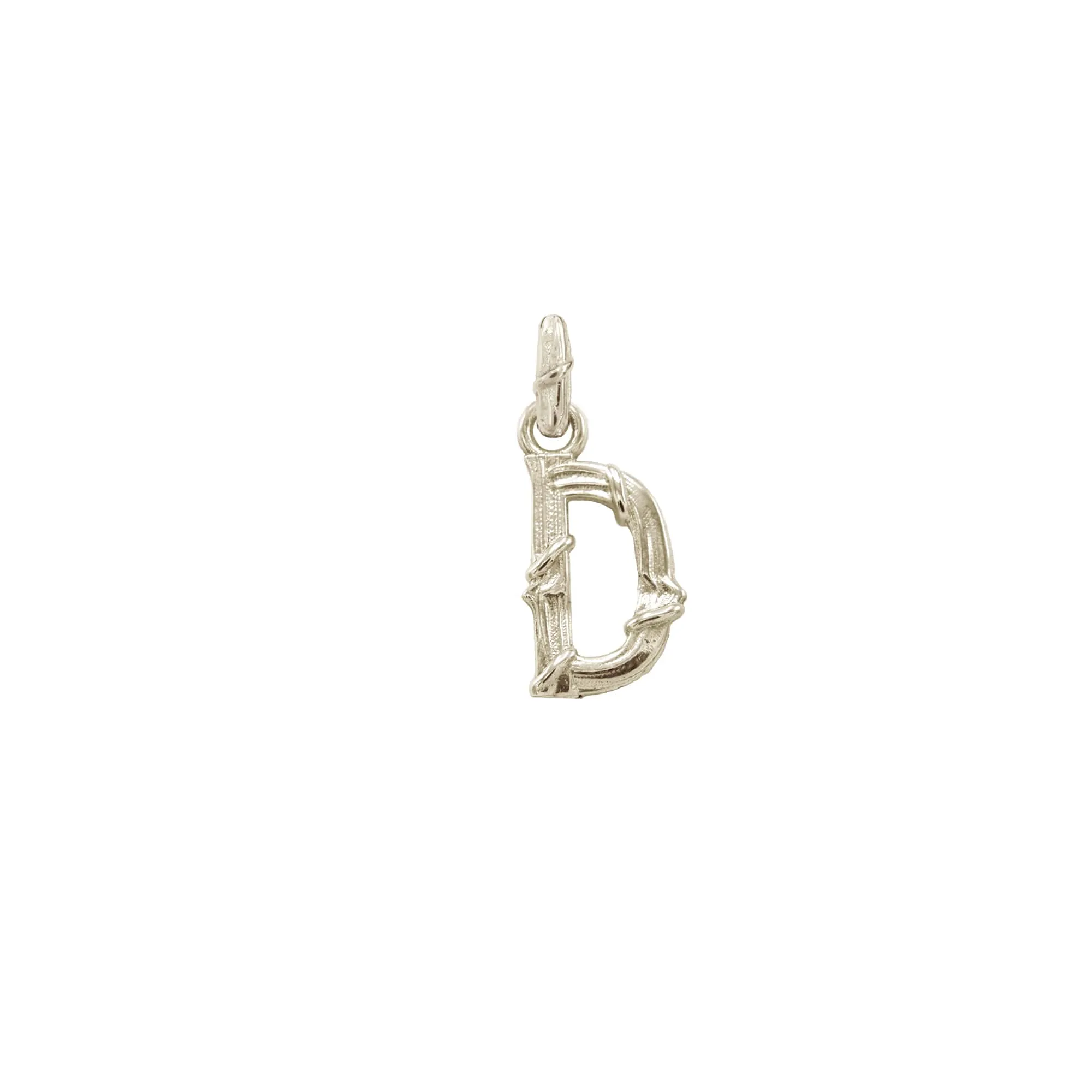 ENTWINED LETTER CHARM, WHITE GOLD