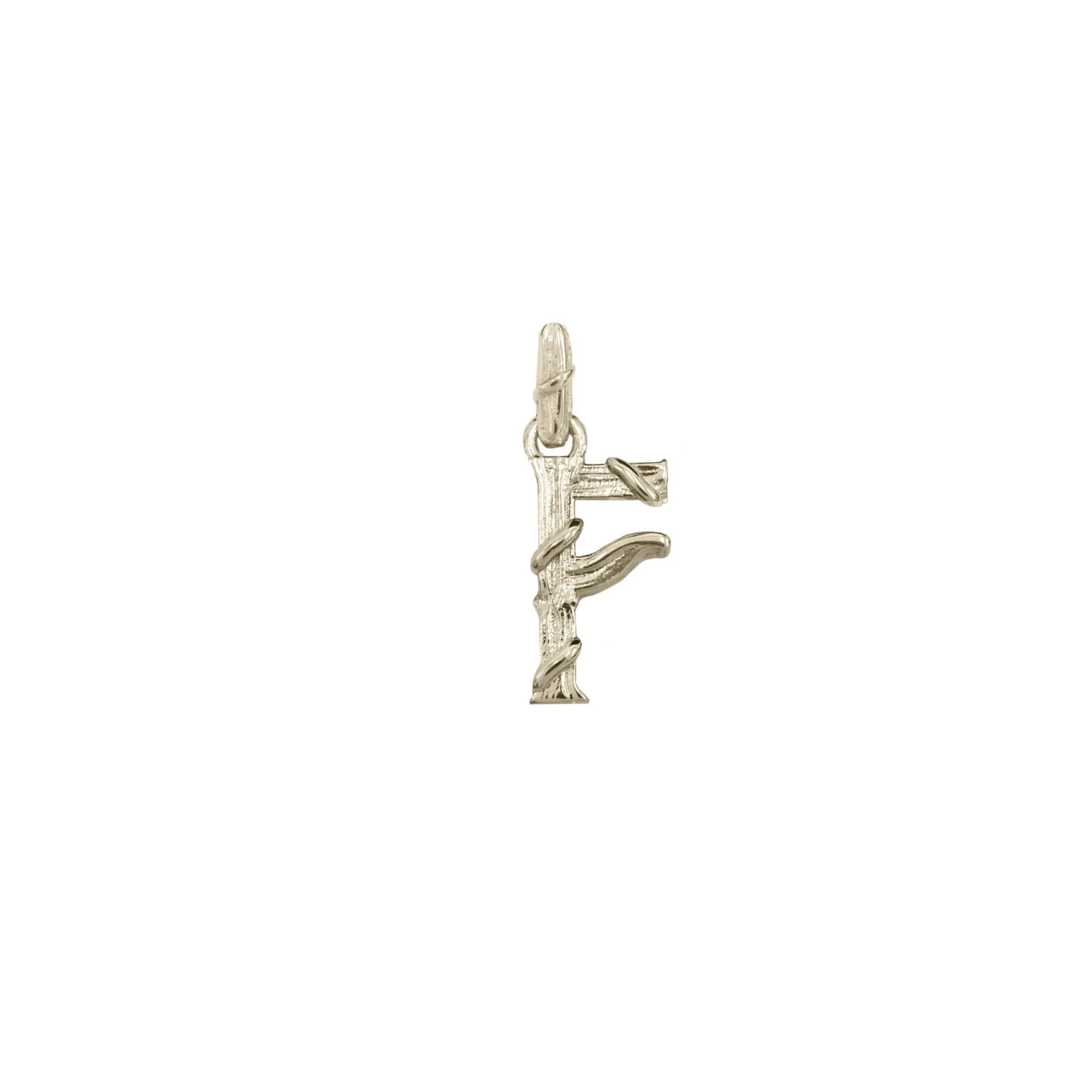 ENTWINED LETTER CHARM, WHITE GOLD