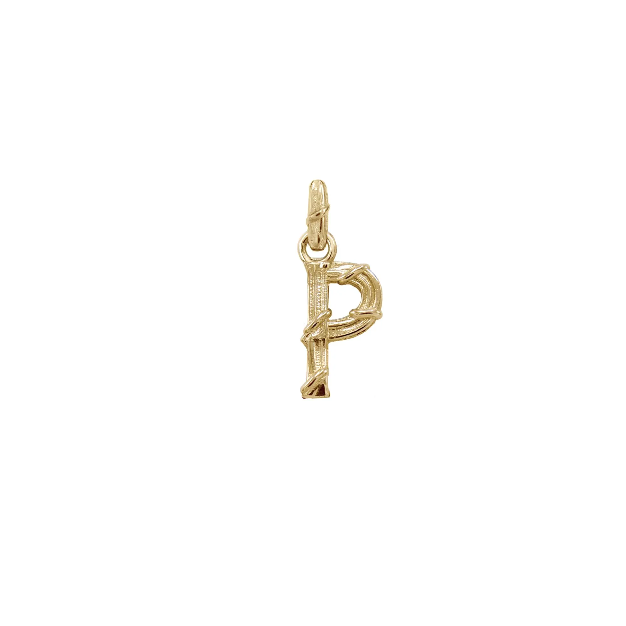 ENTWINED LETTER CHARM, YELLOW GOLD