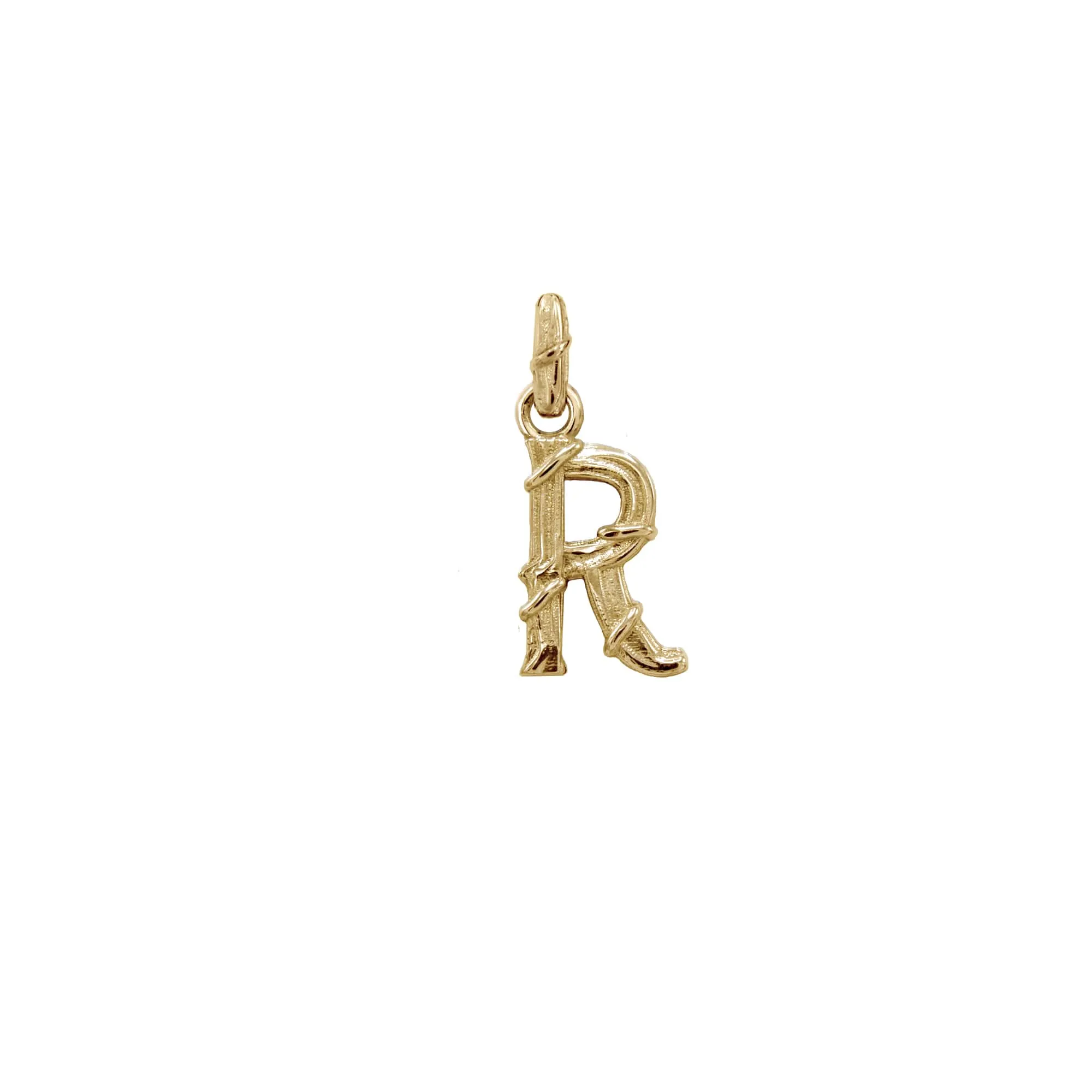 ENTWINED LETTER CHARM, YELLOW GOLD