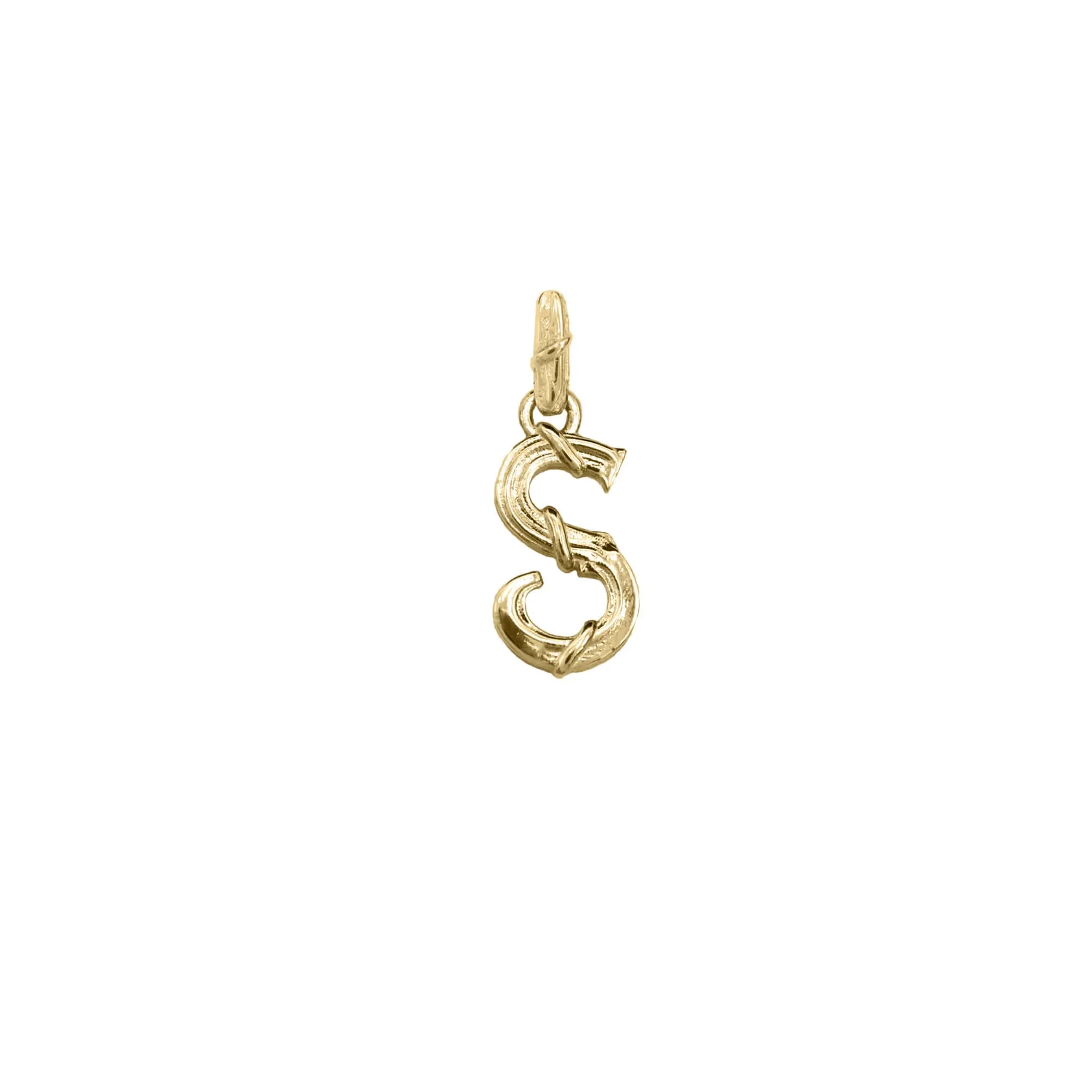 ENTWINED LETTER CHARM, YELLOW GOLD